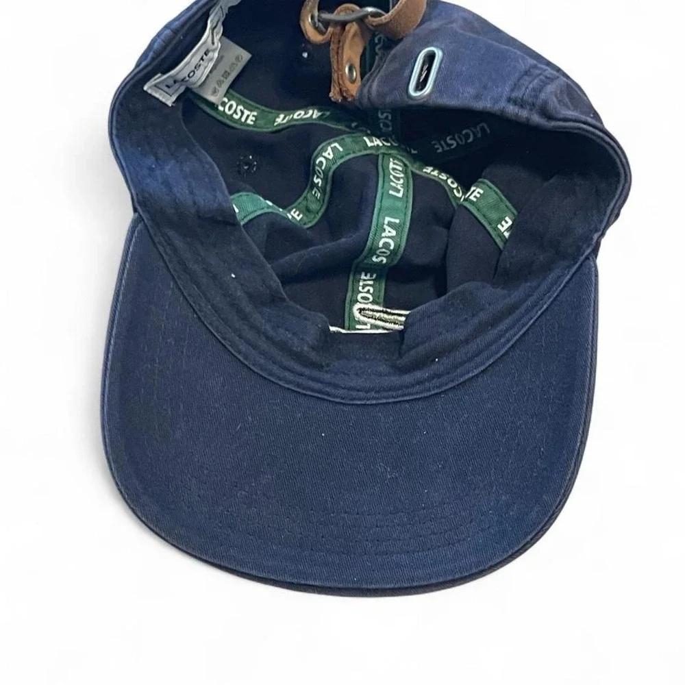 Navy blue Lacoste baseball cap with green croc logo